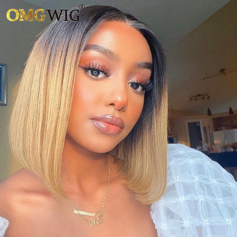 Парик с застежкой 4X4 250% прямые волосы боб короткий вырез фея HD кружевные передние