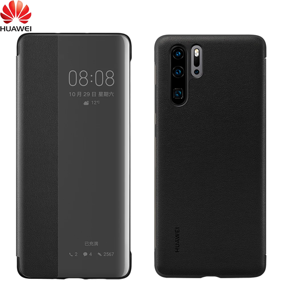 Оригинальный Официальный чехол HUAWEI P30 Pro умный кожаный защитный с окошком для
