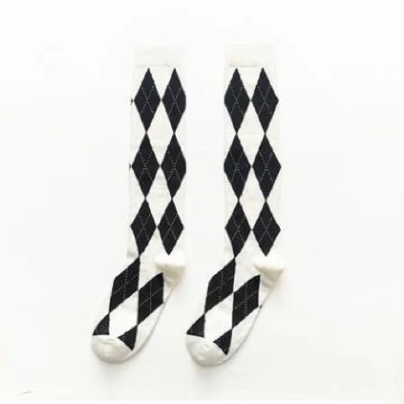 10pcs =5pairs of female socks autumn winter fashion long socks preppy style knee socks solid color high elastic