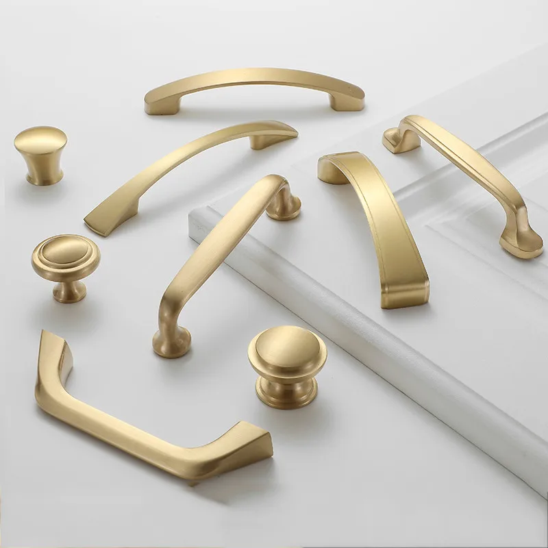 

Various styles/Solid brass Cabinet Handles Kitchen Cupboard Door Pulls Drawer Knobs European Gold Furniture Handle Hardware