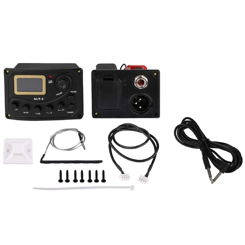 

10-Feet Electric Patch Guitar Amplifier Cable Cord & Acoustic Guitar Pickup Tuner 5-Band Eq Equalizer