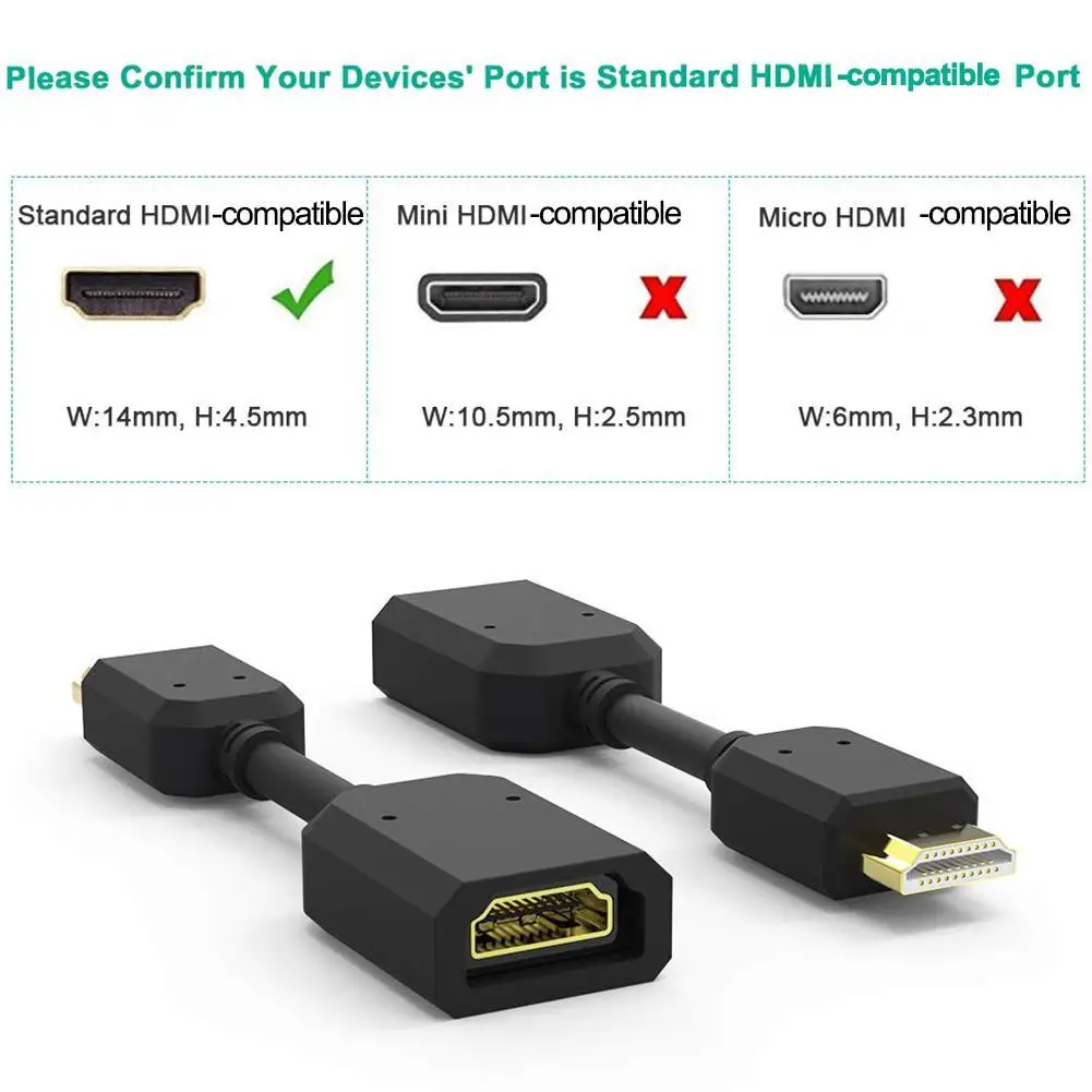 

In Stock HDMI-compatible Extension Cable Male To Female Projector For Laptop HD TV Extension Version PS3 15CM cable 4K LCD Z3I8