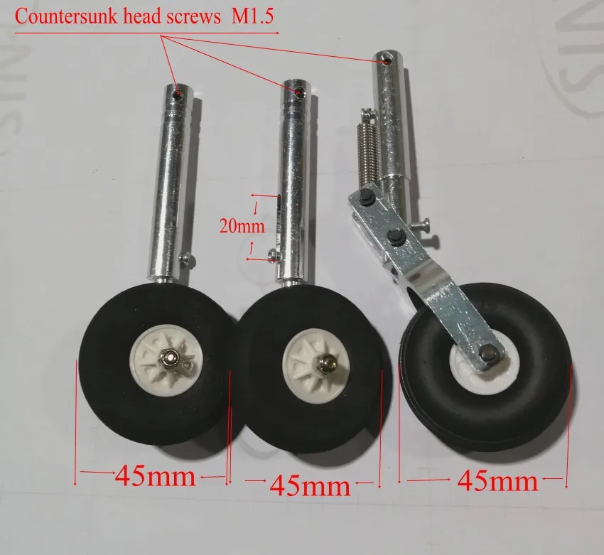 Фиксированное крыло RC самолет выдвижной амортизирующий металлический CNC шасси 45