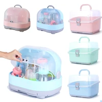 portable baby bottles storage containers drying rack plastic tableware dry case kid travel feeding multi functional storage box