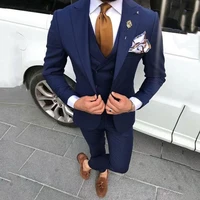 latest coat pant navy blue men suits for wedding prom business man blazers groom tuxedos tailor made 3 piece costume homme