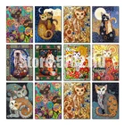 5d алмазная живопись мультфильма кошки, вышивка крестиком, алмазная вышивка, цветы, котенок, обои, мозаика, полный подарок, картина