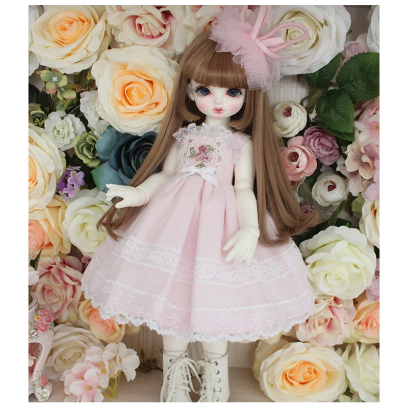 

Одежда для куклы 1/6 1/4 милое платье без рукавов для 1/6 YOSD 1/4 BJD MSD Blyth аксессуары для кукол платье + украшение для волос