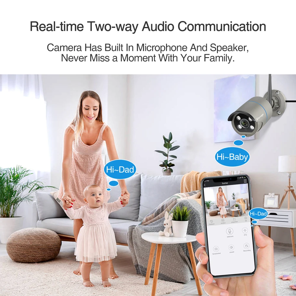 Video Surveillan 8CH 3MP Security Wireless Camera Kit Humen Detected Two Way Audio Record P2P WIFI IP CCTV System | Безопасность и