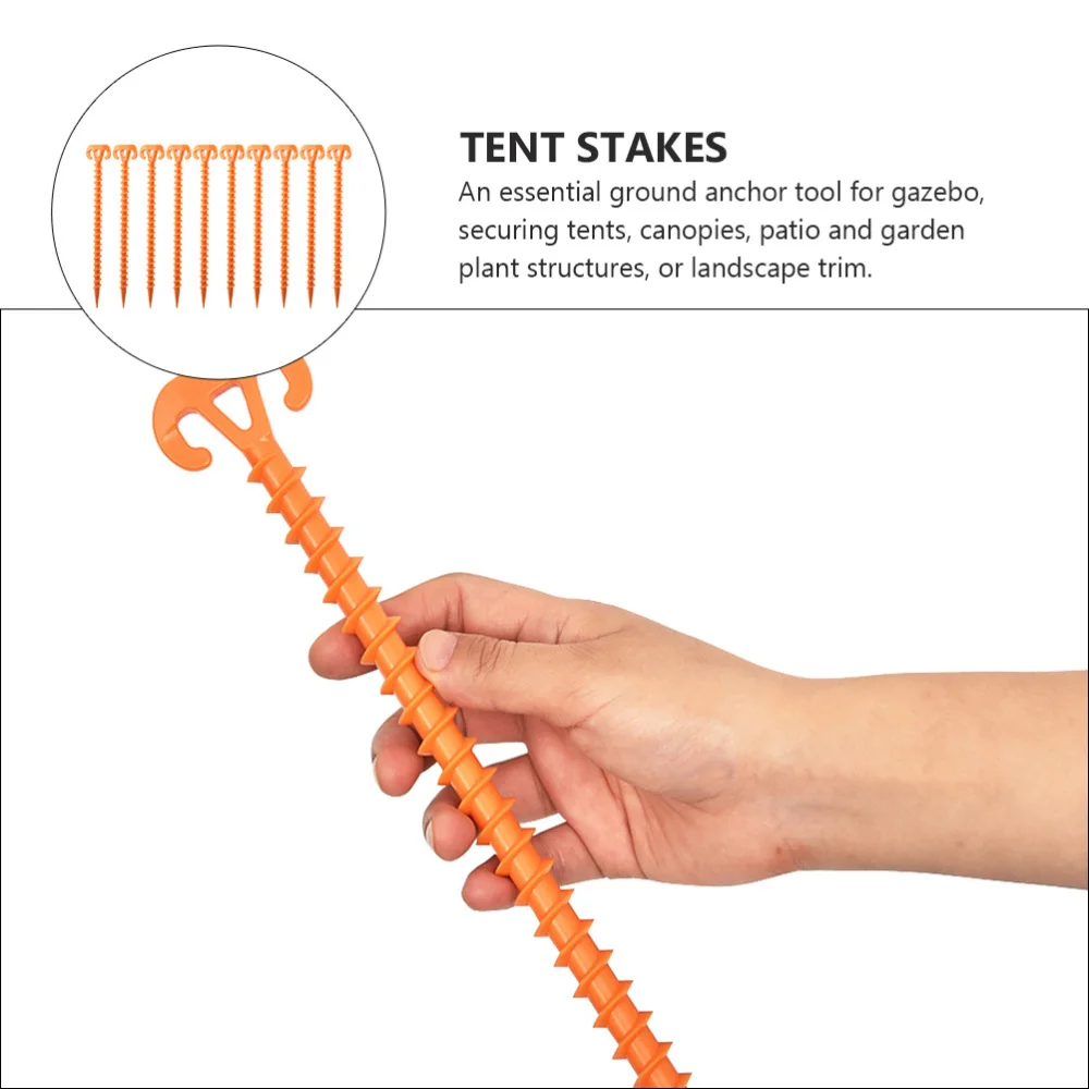 

10pcs 28cm Camping Spiral Tent Pegs Hiking Canopy Stakes Screw
