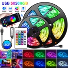 USB Светодиодная лента Bluetooth RGB светильник s Гибкая подсветка телевизора лампа 5050 5 в Светодиодная лента диод телефон Bluetooth Приложение 1-30 м для комнаты
