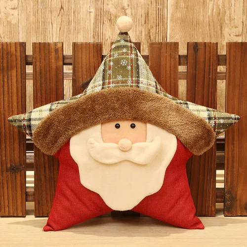 Santa Claus Рождество пять-подушка в форме звезды Санта Снеговик олень мультфильм Подушка Рождественские украшения, подарки для домашнего использования домашнее украшение для дивана - Цвет: Santa Claus