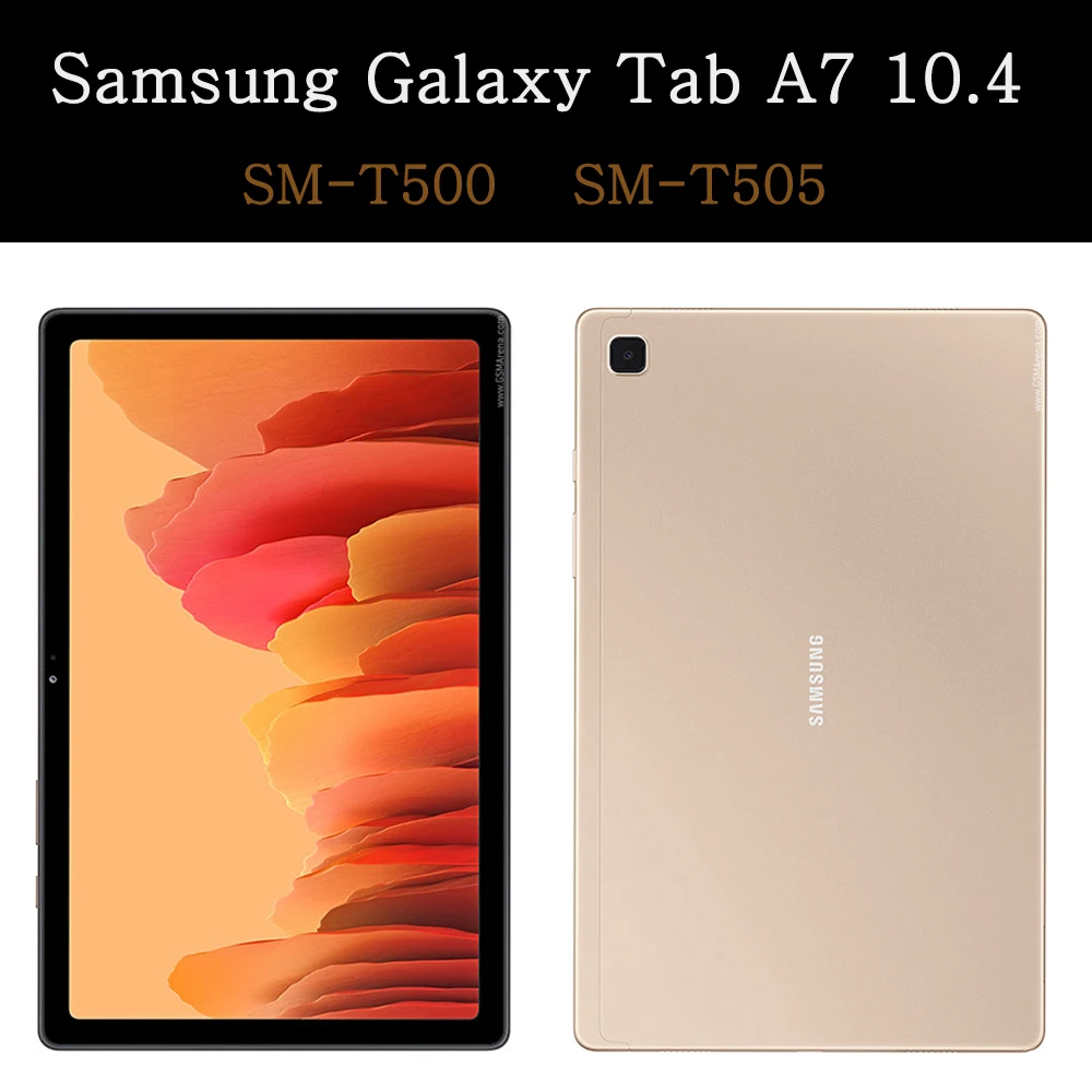 

Tablet Case for Samsung Galaxy Tab A7 10.4 2020 SM-T500 T505 Stand Flip Funda Auto Wake Smart Cover Slim Capa + Tempered Glass