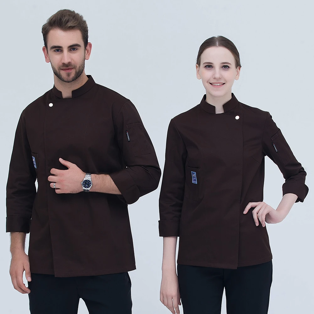 Модная одежда с длинным рукавом для шеф-повара унисекс короткая Рабочая куртка