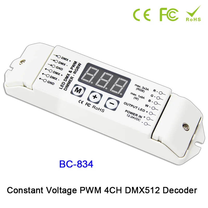 DC12V 24V CV PWM DMX512/1990 светодиодный декодер 2CH 3CH 4CH DMX контроллер для SMD 5050 WW