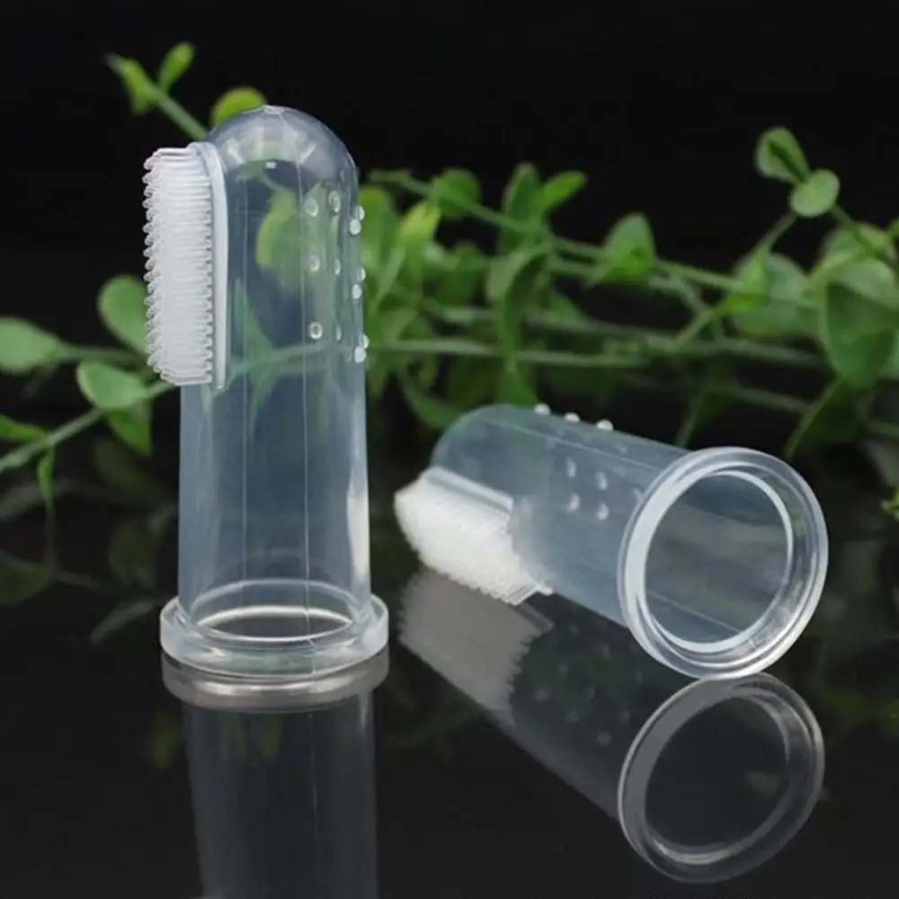 Симпатичная детская зубная щетка для чистки на палец с коробкой мягкая