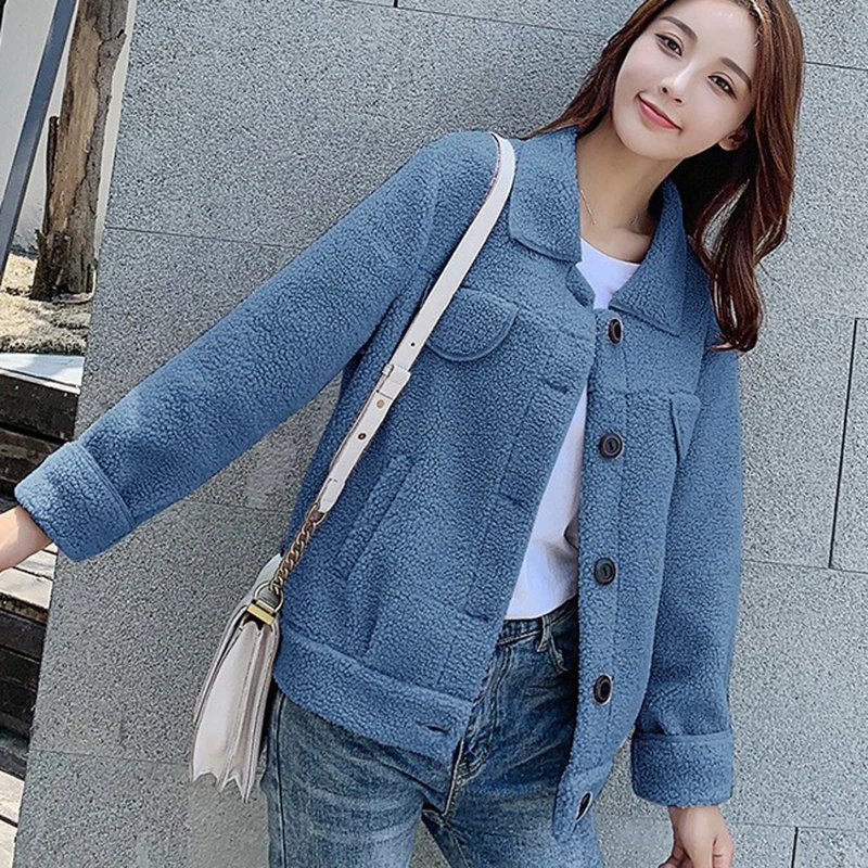 Женская меховая куртка Сезон весна-осень Имитация овечьей шерсти Новинка Цвет
