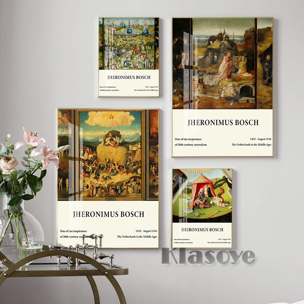 Ретро-постер еотнимус Bosch эпохи Возрождения готические настенные художественные