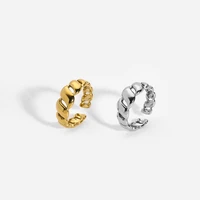 minimalist stainless steel chain ring charm metal twisted 18k finger gold finger ring jewelry 2022 new arrival