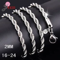 new arrival 234mm popcorn twist rope chain necklace wholesale fashion 925 sterling silver jewelry necklaces for men women