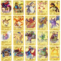 french version pokemon metal cards charizard francaise pok%c3%a9mon display gold card game collection kids toys childern gift