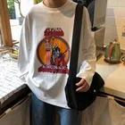 Женская футболка с длинным рукавом, в стиле Харадзюку, осенняя, повседневная, свободная, большого размера