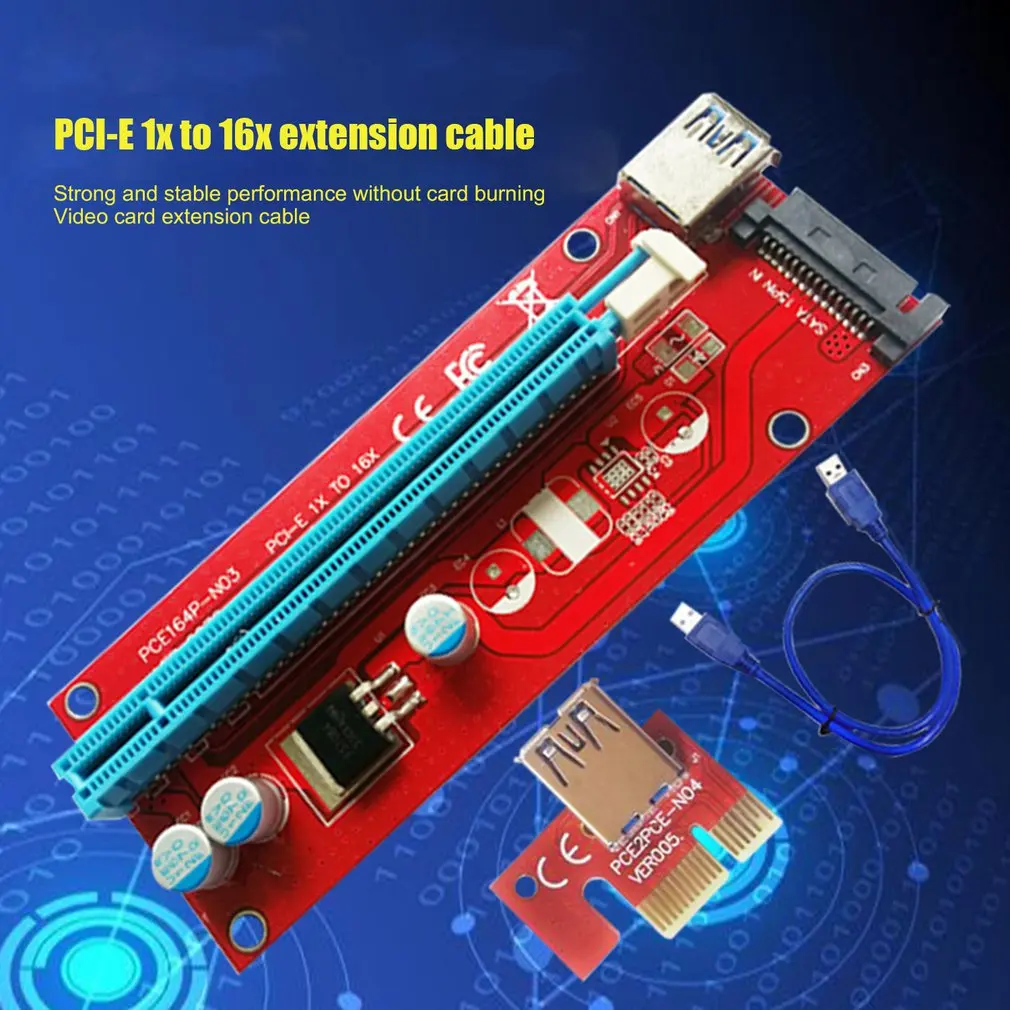 

Graphics Adapter PCI-E1X To 16X Video Card Extension Cable Adapter Card Solid State Capacitor Usb 3.0 Interface