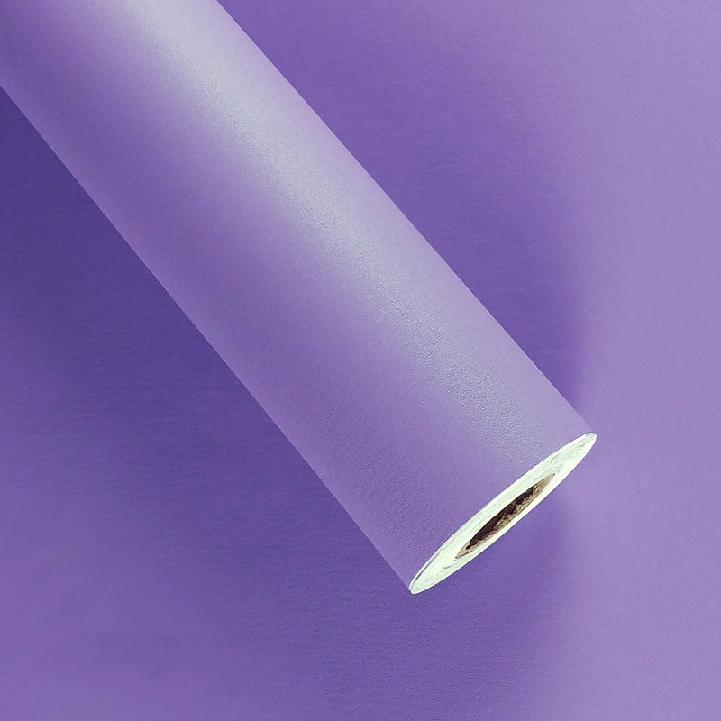 Purple Одноцветная ПВХ водонепроницаемая самоклеющаяся настенная бумага 1 м для гостиной детский виниловый Декор для спальни контактная бумага для кухонного шкафа - Цвет: Purple
