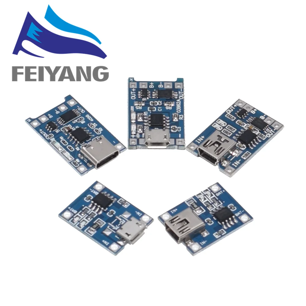1 шт. type-c/Micro USB 5 В 1A 18650 TP4056 модуль зарядного устройства для литиевых батарей зарядная плата с защитой двойные функции 1A li-ion