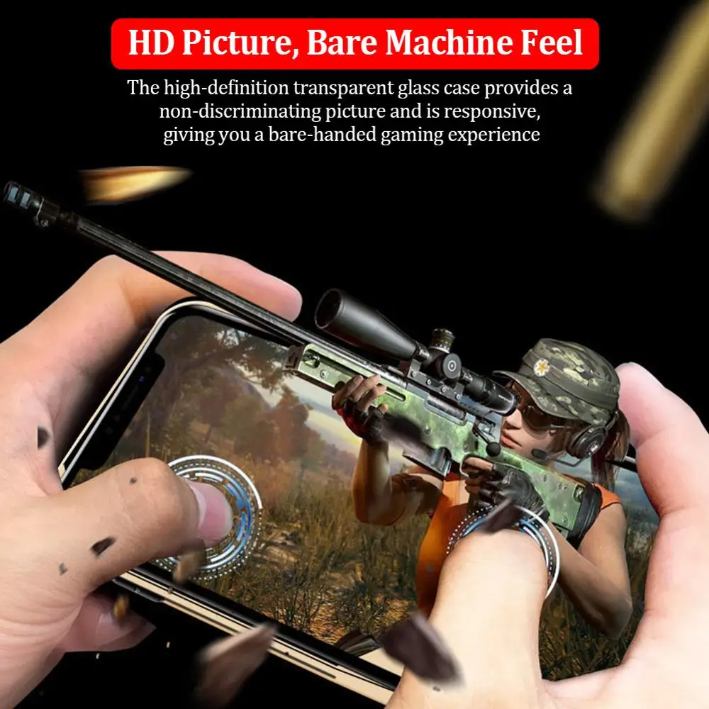 Двухсторонний чехол из закаленного стекла Роскошный прозрачный противоударный