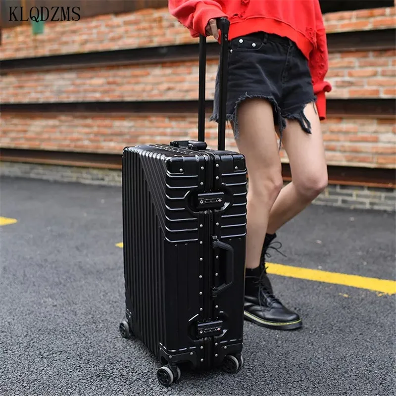 

KLQDZMS 20’’24’’26’’29Inch PC Fashionable Trolley Luggage ABS Lightweight Spinner Rolling Suitcases For Women,Youngster