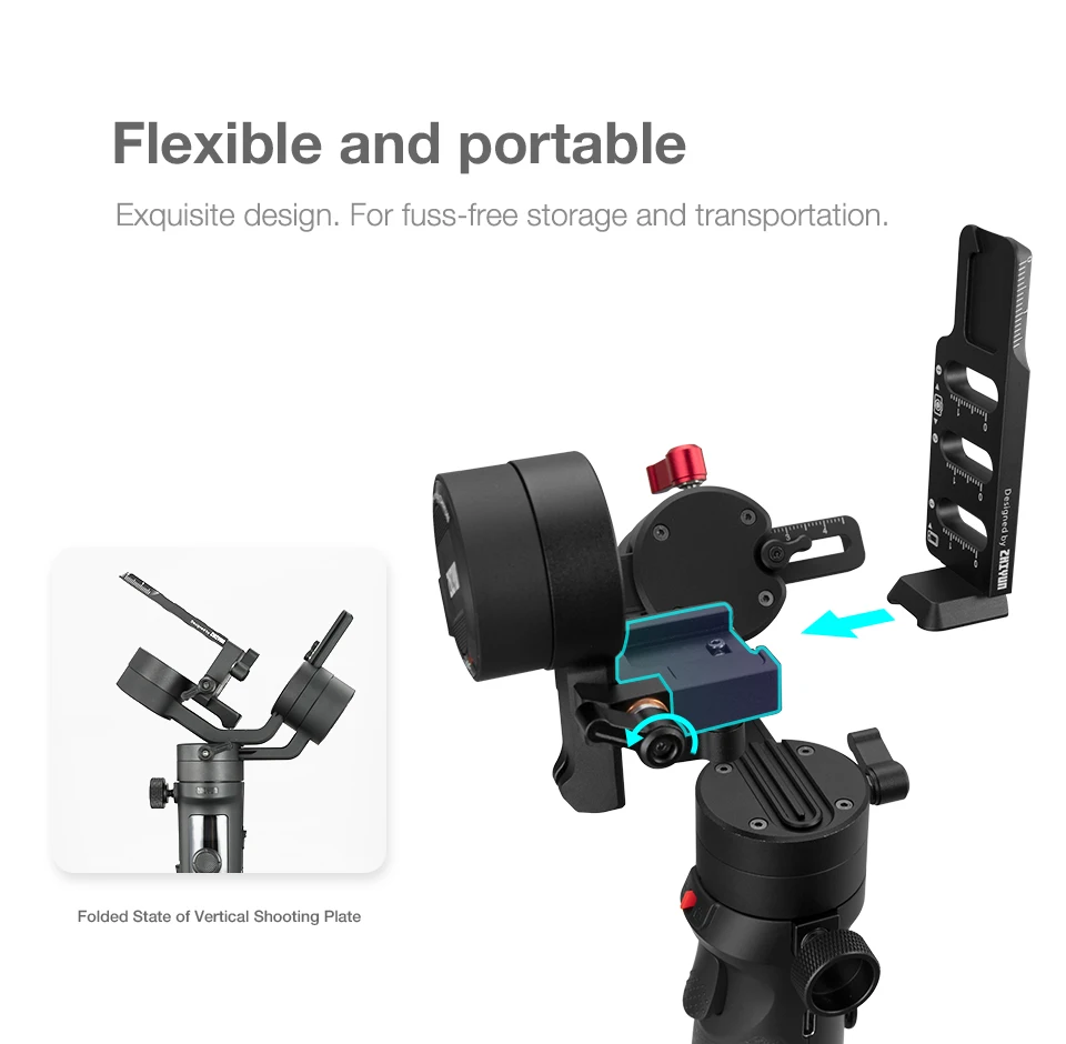 ZHIYUN Вертикальная Монтажная пластина для крана M2 3 осевого ручного