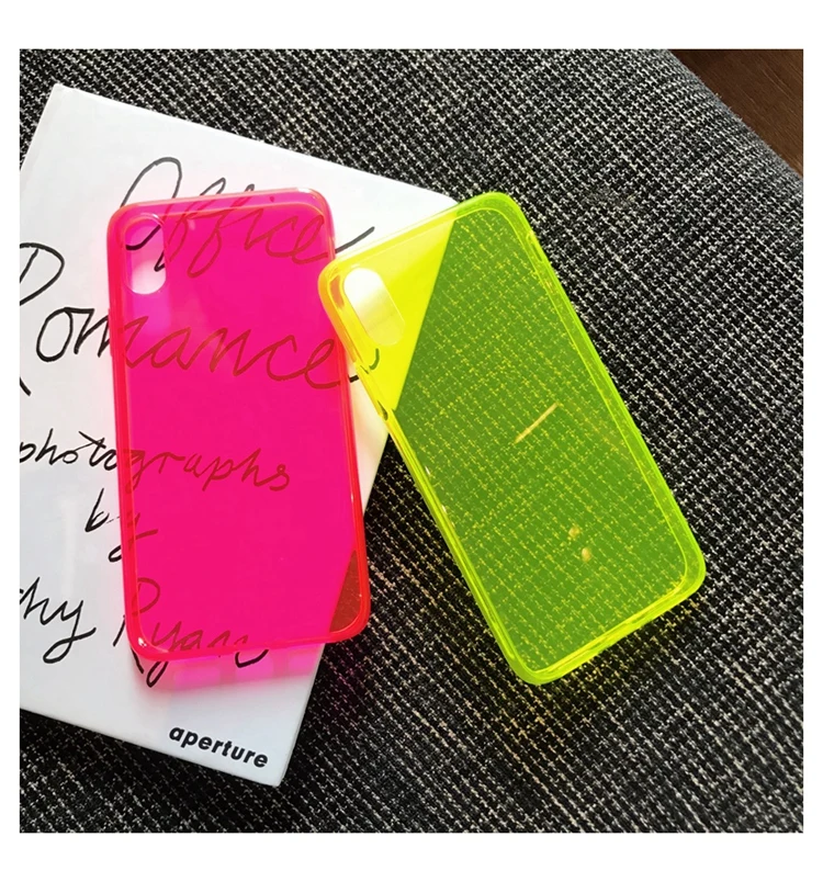 Модный флуоресцентный желтый чехол для телефона iphone 12 11 Pro Max XR X XS 7 8 plus SE 2020