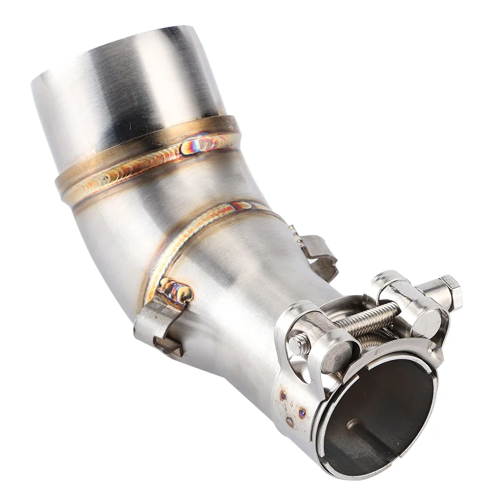 

Stainless Steel Motorcycle Slip On Exhaust Middle Pipe Exhaust Middle Link Pipe Connector for Yamaha R25 R3 2013-2016