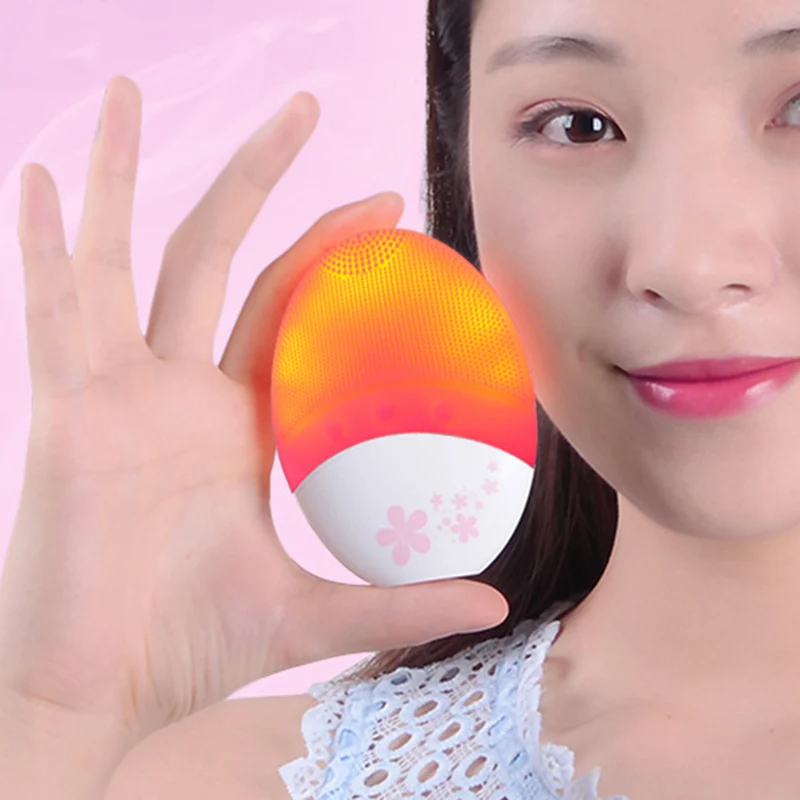 KOLI новая силиконовая Очищающая щетка для лица мини электрический массажный