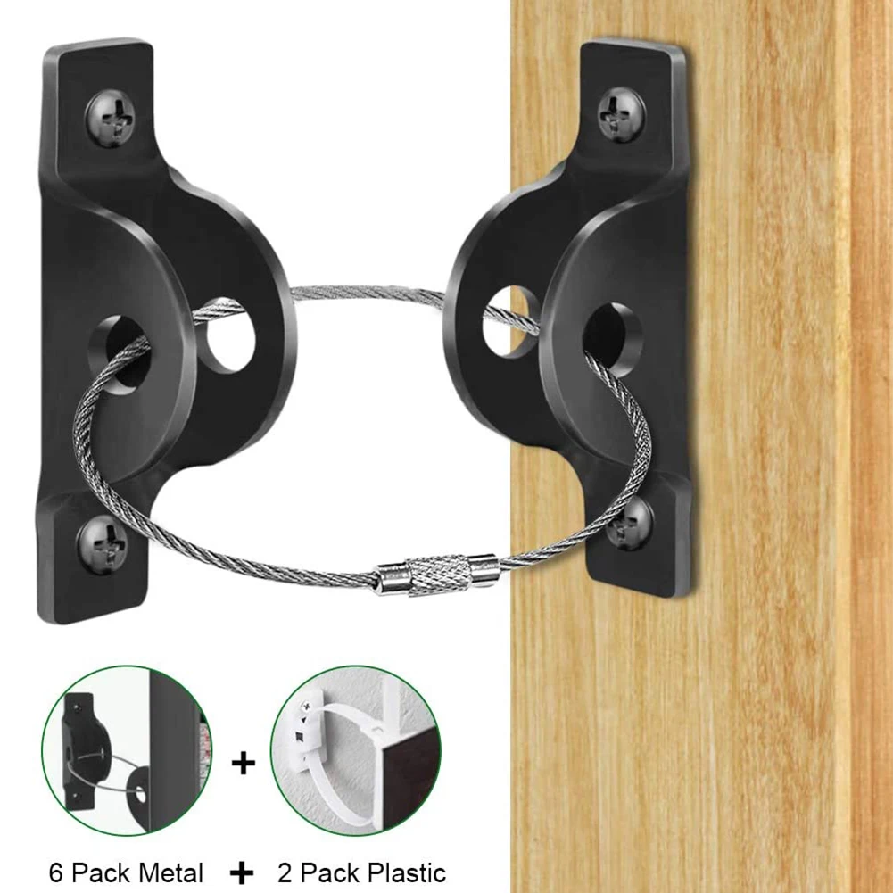 

Metal Child Furniture Anchor Anti-Tip Security Lock Restrictor Safe Strap Wall Mounted Secure Protection Kit for Baby