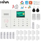 Охранная сигнализация HIVA для дома, GSM Wi-Fi охранная сигнализация с дверным датчиком, управление через приложение, работает с Alexa