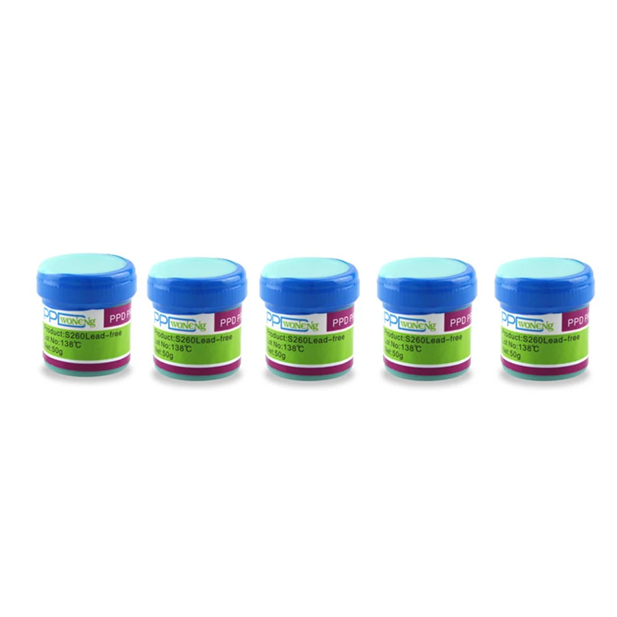 

5Pcs PPD Lead Free BGA Solder Paste Melting Point 138/183 Degrees Welding Paste Flux CPU BGA Soldering Rosin Solder Paste Flux