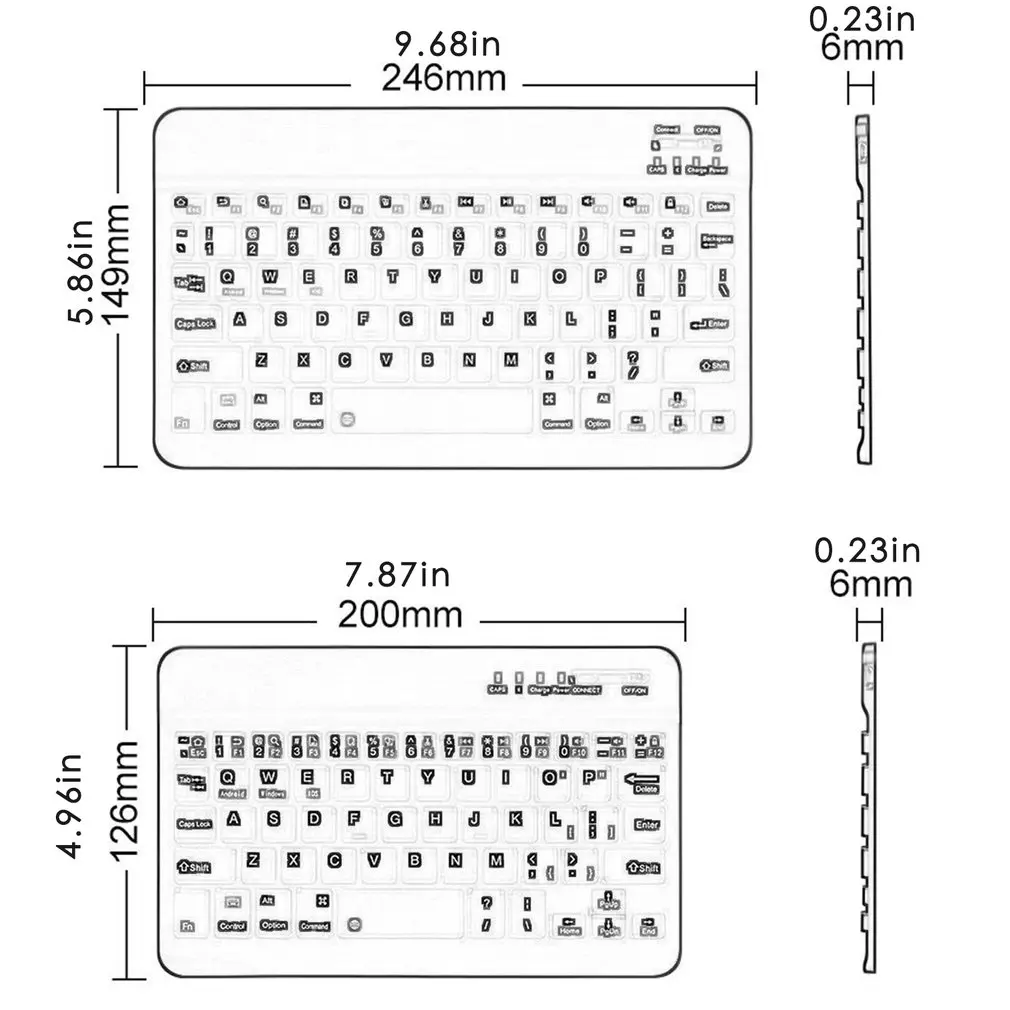 

Ultra-thin Tablet Phone Universal Keyboard Tablet Mini Wireless Cool Brushed Texture Portable Keyboard