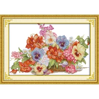everlasting love the gorgeous flower basket chinese cross stitch kits ecological cotton stamped 14 diy gift christmas decoration