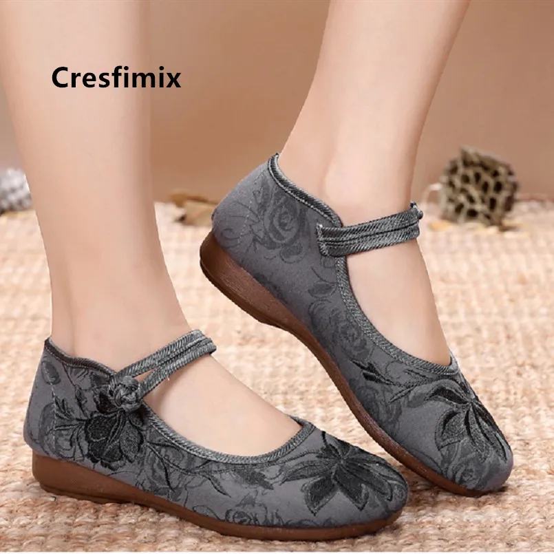 

Cresfimix zapatos planos de mujer women green light weight ballet shoes lady casual buckle strap dance shoes cool shoes a5521
