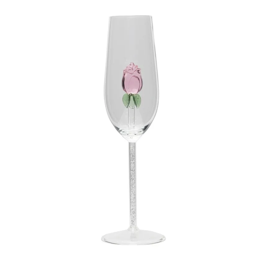 

Creative Rose Crystal Glass Wine Cup Clearly Goblet Champagne Cocktail Bar Party Hotel Drinkware Home Decor Gift