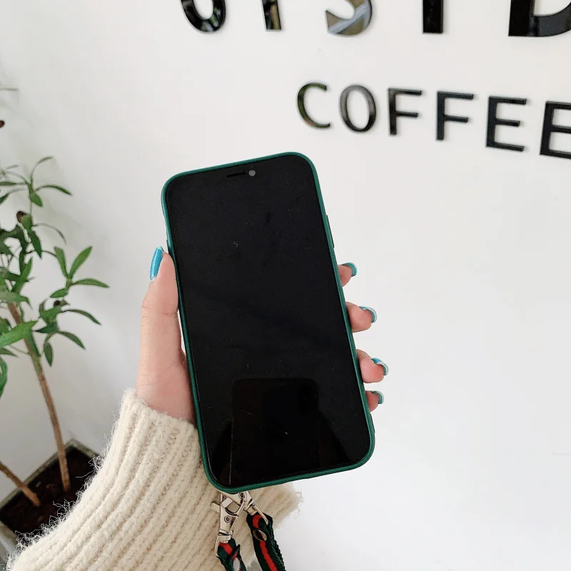 Чехол кошелек с длинной цепочкой для iphone 6 7 8 plus XS XR MAX 11 Pro однотонный чехол задняя