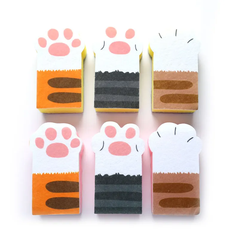 

3PC Cat Claw Sponge Wiping Decontamination Kitchen Dishwashing Sponge Brush Pot Block Cleaning Brush Household Cleaning Supplies