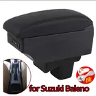 Подлокотник для Suzuki Baleno, двухслойный подлокотник для салона автомобиля Suzuki Baleno, зарядка через USB