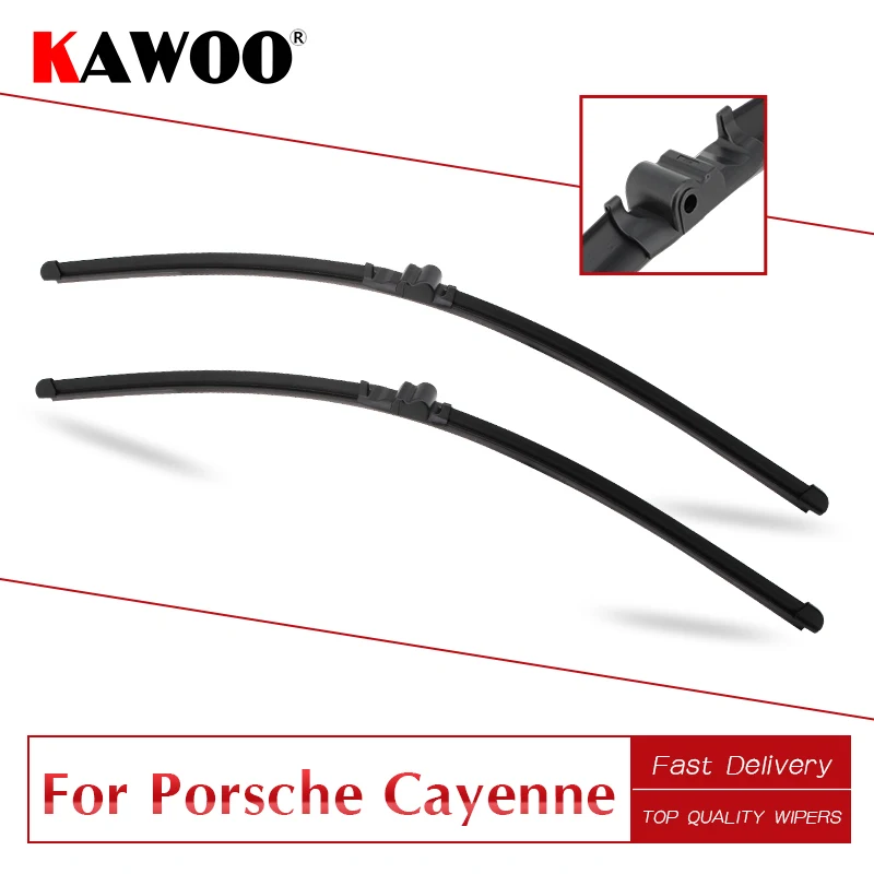 

KAWOO For Porsche For Cayenne Car Soft Rubber Clean The Windshield Wiper Blades Model Year From 2002 To 2017 Fit Side Pin Arm
