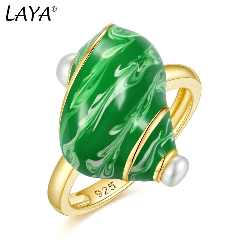 

Laya Silver Conch Ring For Women 925 Sterling Silver Simple Design Colorful Fine Jewelry Handmade Enamel 2022 Trend