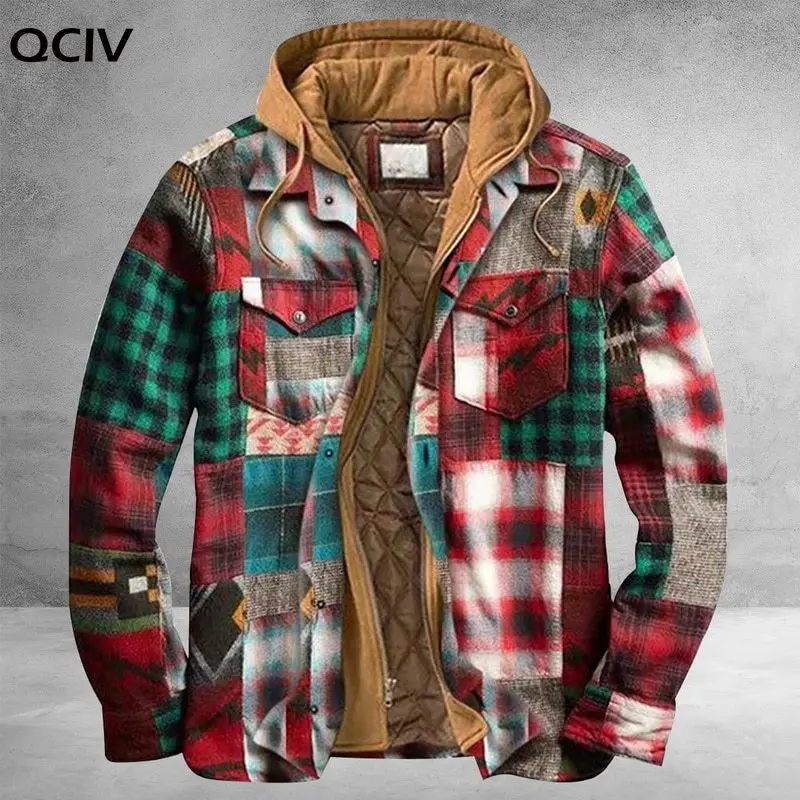Hot Sale Men Spring Autumn Vintage Jackets Windbreaker Patchwork Loose Casual Jacket Thick Jacket Loose Large Size Zipper Coat