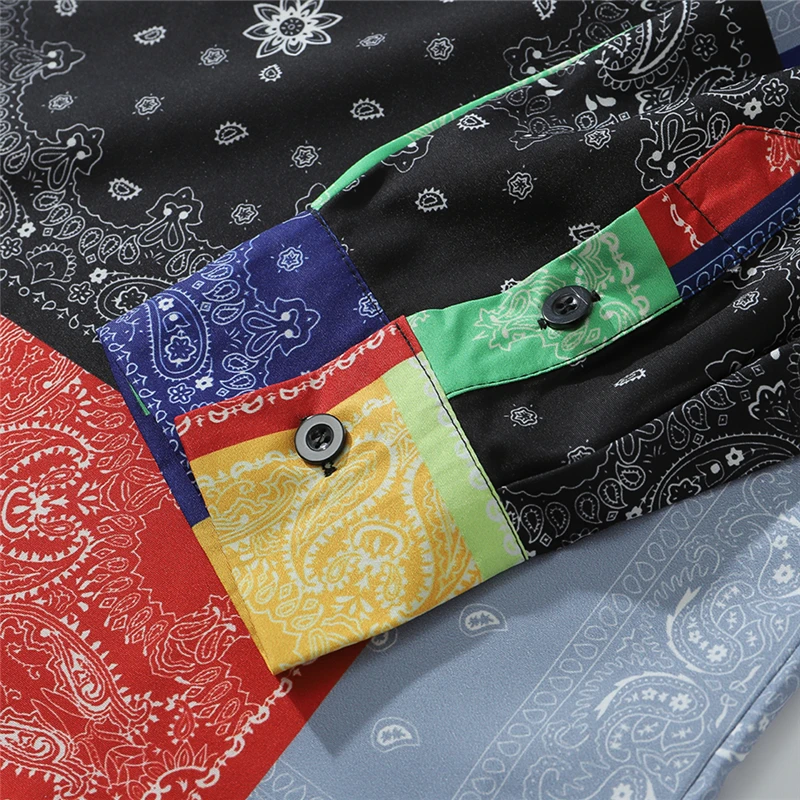 2020 кешью с цветочным принтом Гавайские пляжные рубашки мужские летние