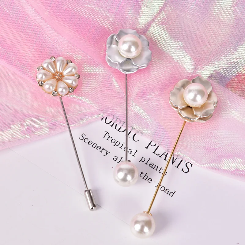 

Miraculous 1pcs Beautiful Sweater Brooch Rose Flower Corsage Camellia Long Needle Pin For Women Shawl Shirt Collar Accessories