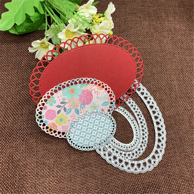 Овальная рама для гребешков 3 металлические режущие штампы/набор DIY альбом